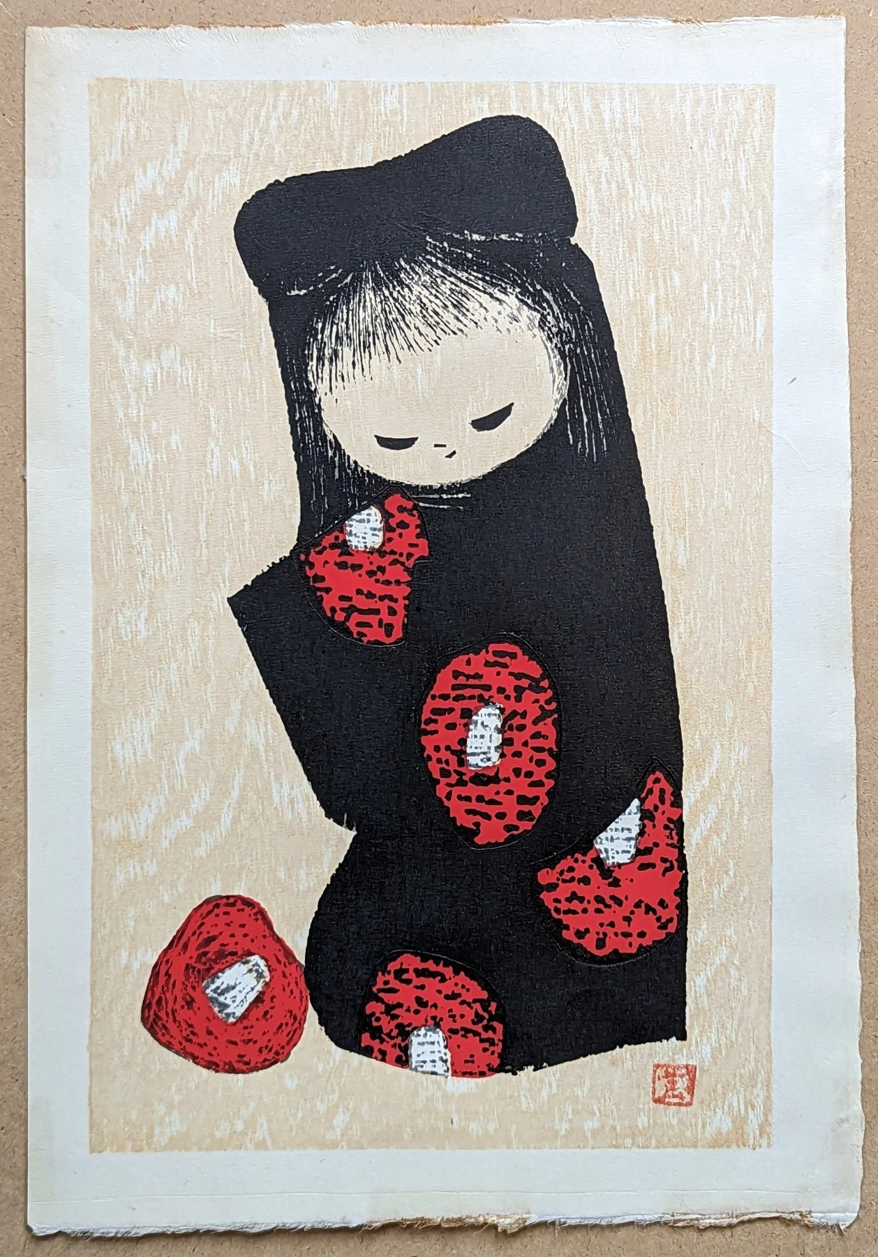 Kaoru Kawano - 舞扇 Dancing Figure (Mai Ogi) | Japanese Prints
